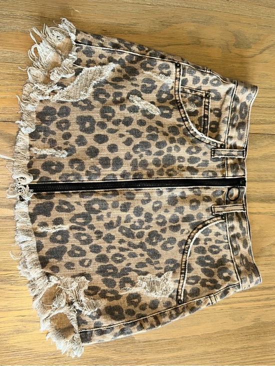 Carmar Leopard Print Mini Skirt with Front Zip - Brown and Black - Picture 10 of 16